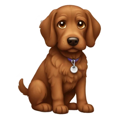 Brown doodle dog sticker