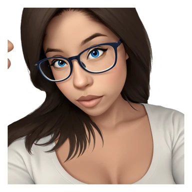 blue eyed girl with glasses sticker