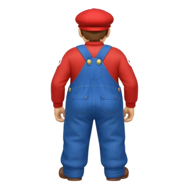 back view of super mario with huge massive buttcheeks  sticker