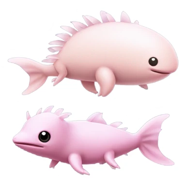pink axolotl next to penguin sticker