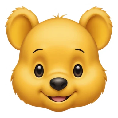 make a cute winee the pooh emoji only one pair of eye brows and only the face no body and no shirt and no being naked no fair sticker