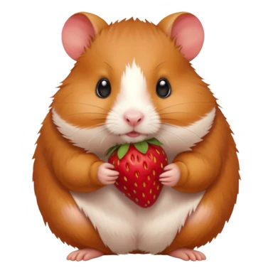 hamster eating strawberries sticker