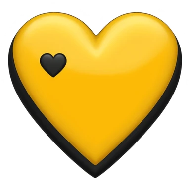 Fusiona un corazón de iPhone de color amarilla con color negro  sticker
