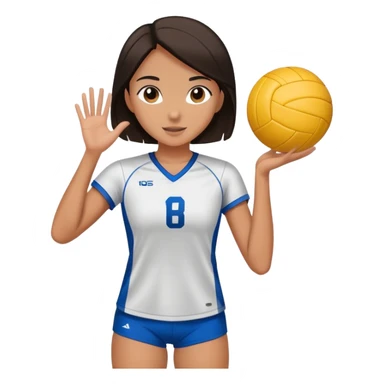 girl with straight dark hair playing volleyball sticker