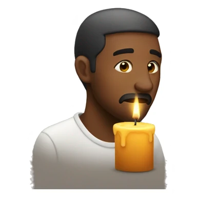 Man smelling a candle sticker