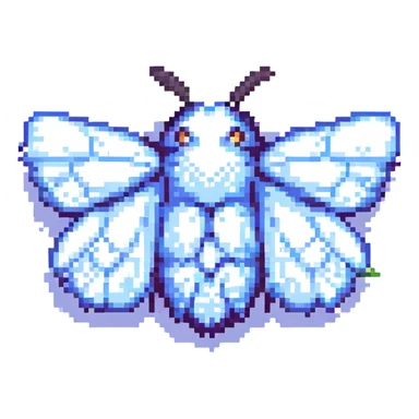 pixel art fluffy moth sticker