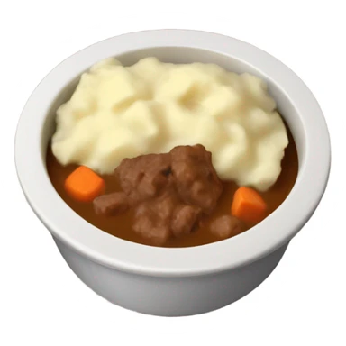 bowl of mashed potatoes beef stew sticker
