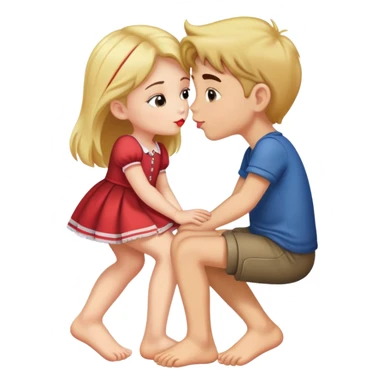 boy kissing girls feet sticker