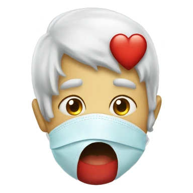 The red heart that got sick sneezes sticker