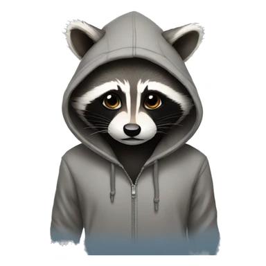 Raccon wearing hoodie sticker
