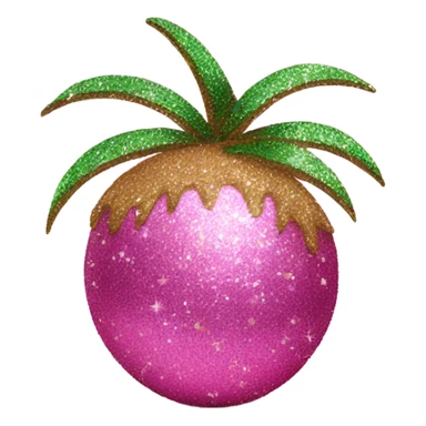 Pink coconut with glitter sticker