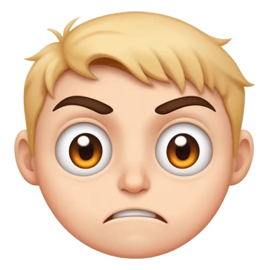 mad face with adorable eyes sticker