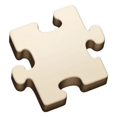 single puzzle piece in a neutral color, representing a flexible or undefined category. sticker