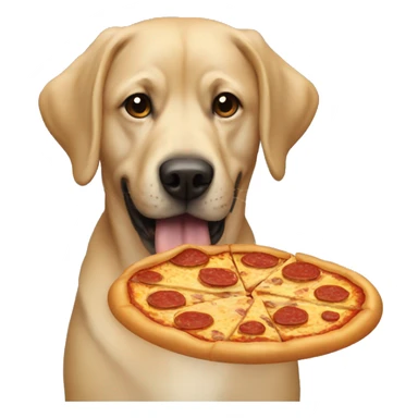 Lab eating pizza sticker