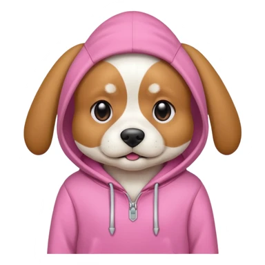 dog wearing pink hoodie sticker