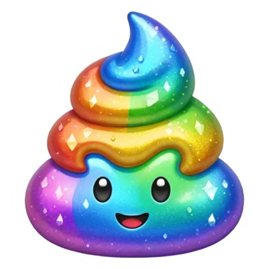 sparkly rainbow poop sticker