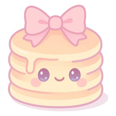 aesthetic pancake, girly, soft gradients, bows, dreamy and whimsical sticker