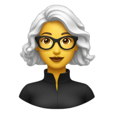 Femme blanche avec col roulé noir et lunettes de soleil noir sticker