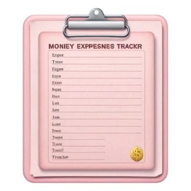Light Pale Pink Money Expenses tracker Documents paper sticker