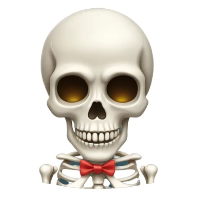 Skeleton with bow sticker