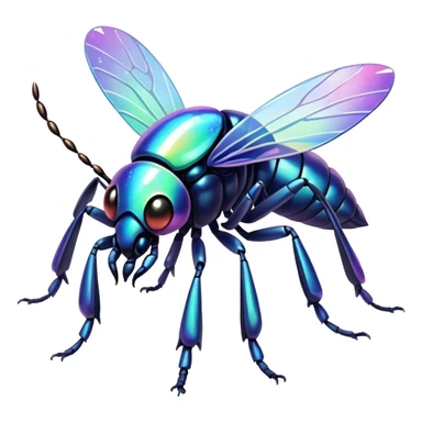 Elemental cute steel-insect-type magical colorful exotic animesque Pokémon-Fakémon-animal-creature sticker