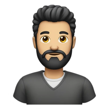male with big black beard and a quiff sticker