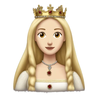 Queen Jane tudor England long blonde hair crown sticker