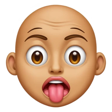 Rolled eyes with tongue out sticker