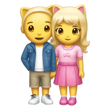 hello kitty with her boyfriend kitty sticker