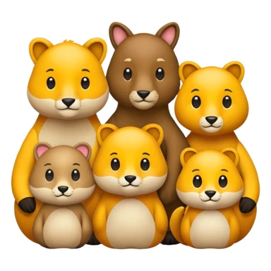 animal group with one male and two females sticker