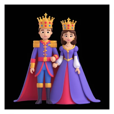 young king and queen posing sticker