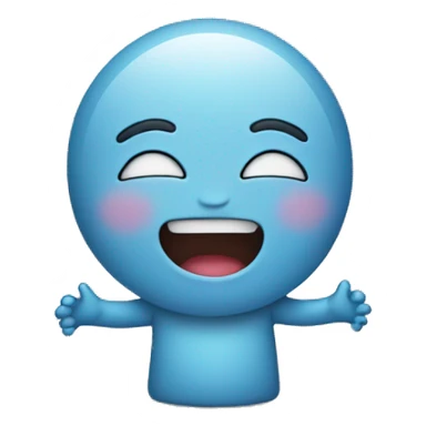 Cute face emoji with hands out holding a well sticker
