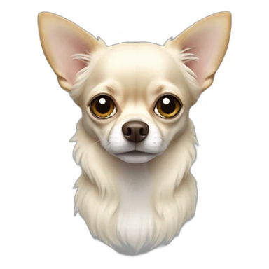 chihuahua longcoat white with dead eyes sticker