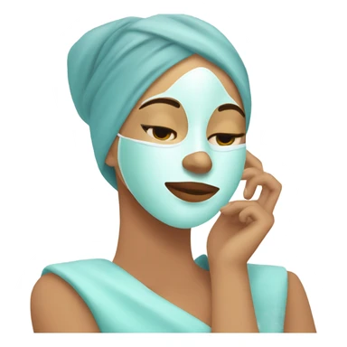 Lady with face mask spa beauty full face relaxing sticker