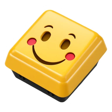a keycap with smiley emoji face sticker