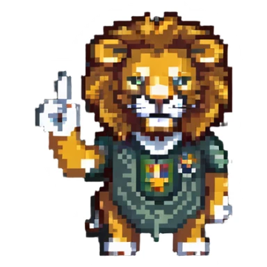 lion showing middle finger sticker