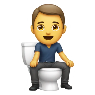 Man in toilet  sticker
