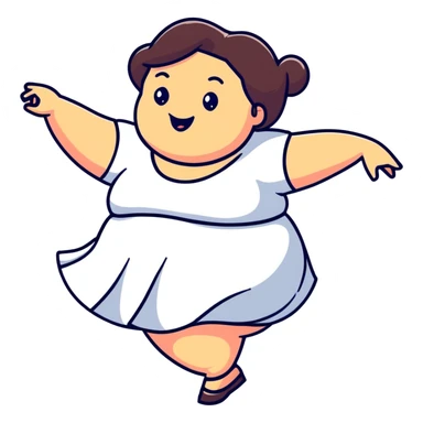 Hot chubby lady dancing happily  sticker