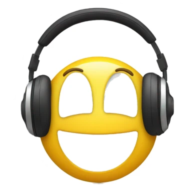 Smiley face with headphone  sticker