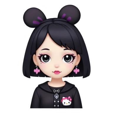 kawaii sanrio goth girl  sticker
