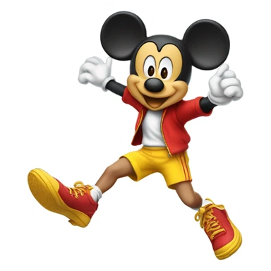 Mickey Mouse pole vaulting sticker