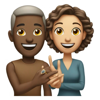 Newly engaged couple sticker