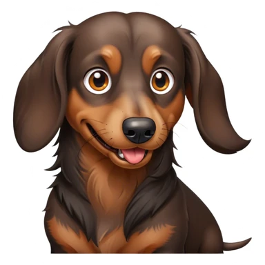 Black long-haired dachshund with some brown looking mad and growling sticker
