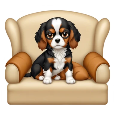 Cavalier, King, Charles, mignon sur un canapé sticker