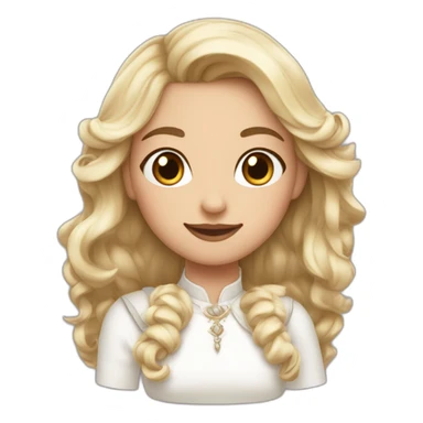 Fille cheveux châtain et blanche de peau sticker