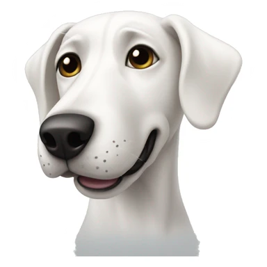 White dog with black ear  sticker