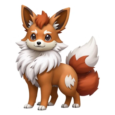 Lycanroc-Eevee-Vulpix-Fakémon-hybrid-creature (full body)  sticker