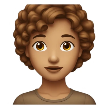 Une fille métisse avec les cheuveux brun long et les yeux marron foncé sticker