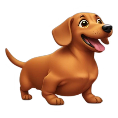 Fat dachshund dancing sticker