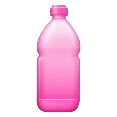 plastic bottle with crystaline pink liquid sticker